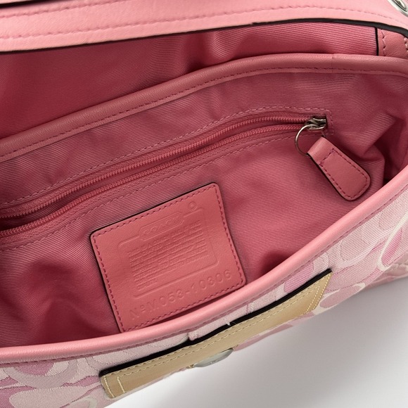 Coach Rare Pink Optic C Soho Demi Baguette Flap Shoulder Bag M053-10306 Y2K - Picture 6 of 16